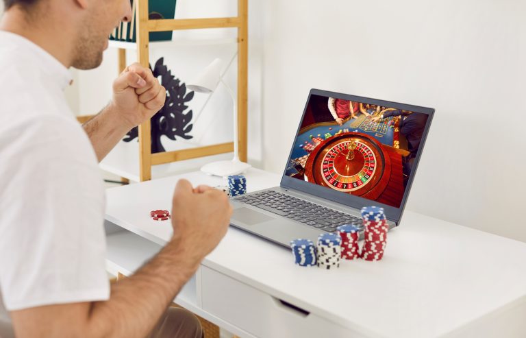 Excited,Young,Man,Is,Happy,About,His,Victory,Playing,Online