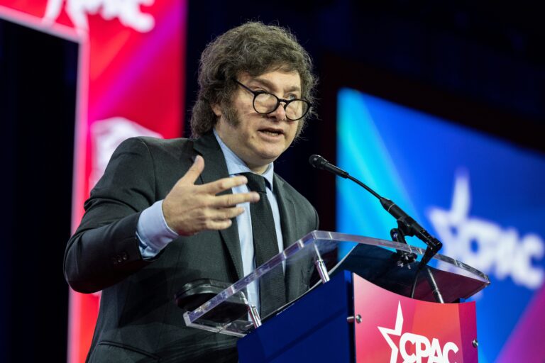 President,Of,Argentina,Javier,Milei,Speaks,During,Cpac,Conference,2024